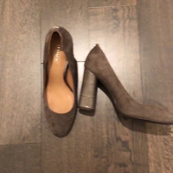 Coach Grey Suede Heels, Size 7, includes box - Picture 2 of 6